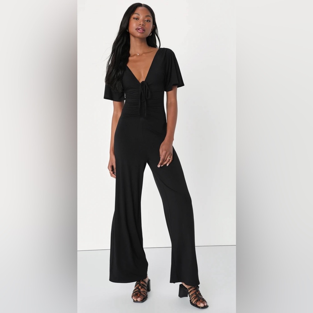 Black Short Sleeve Jumpsuit